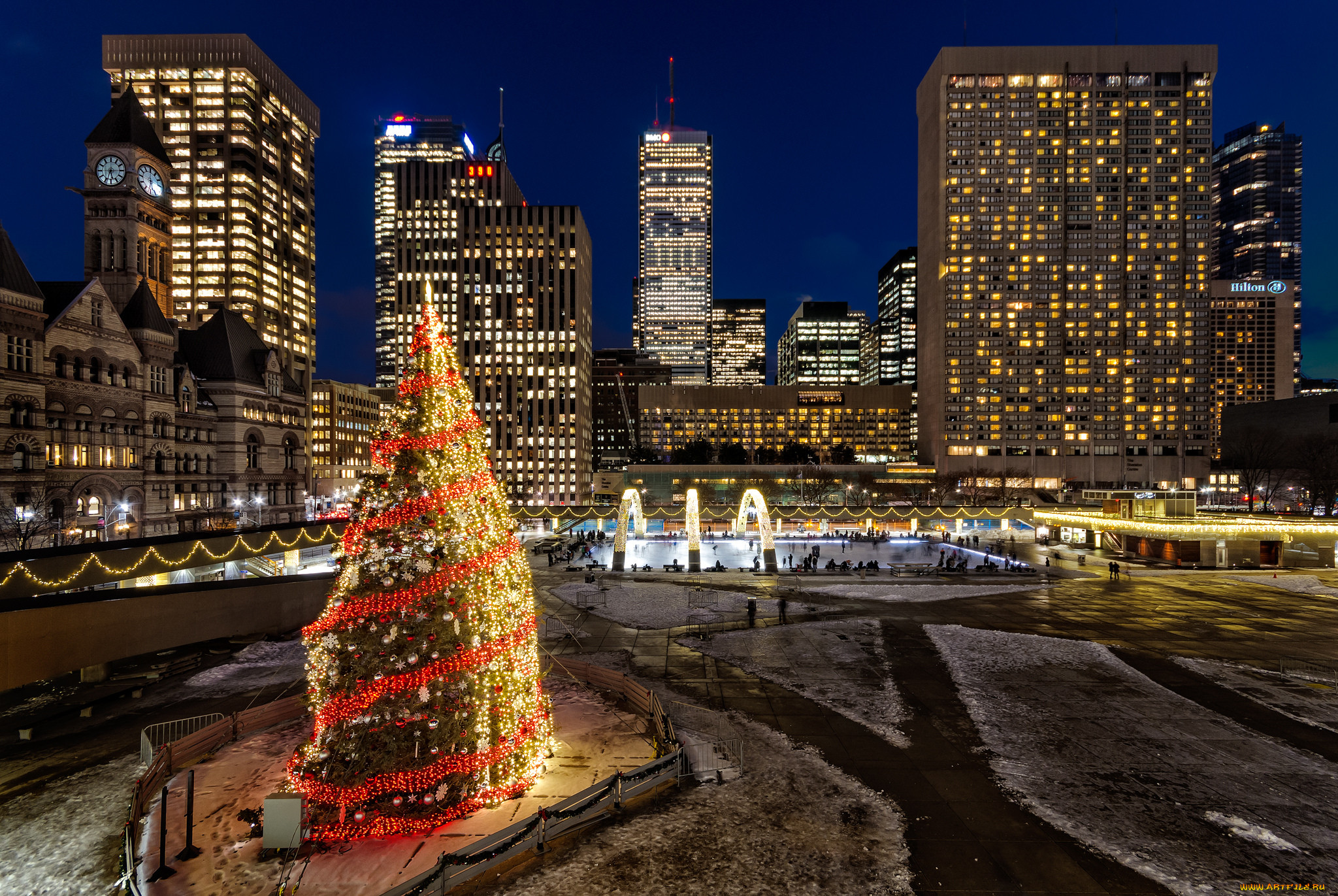 Нового канада. Nathan Phillips Square в Торонто. Площадь Nathan Phillips Square. Торонто Канада каток. Площадь Торонто.